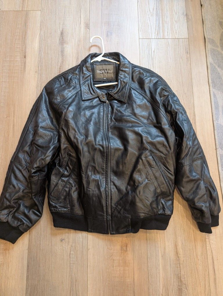 2xl South wind Mens Leather Jacket