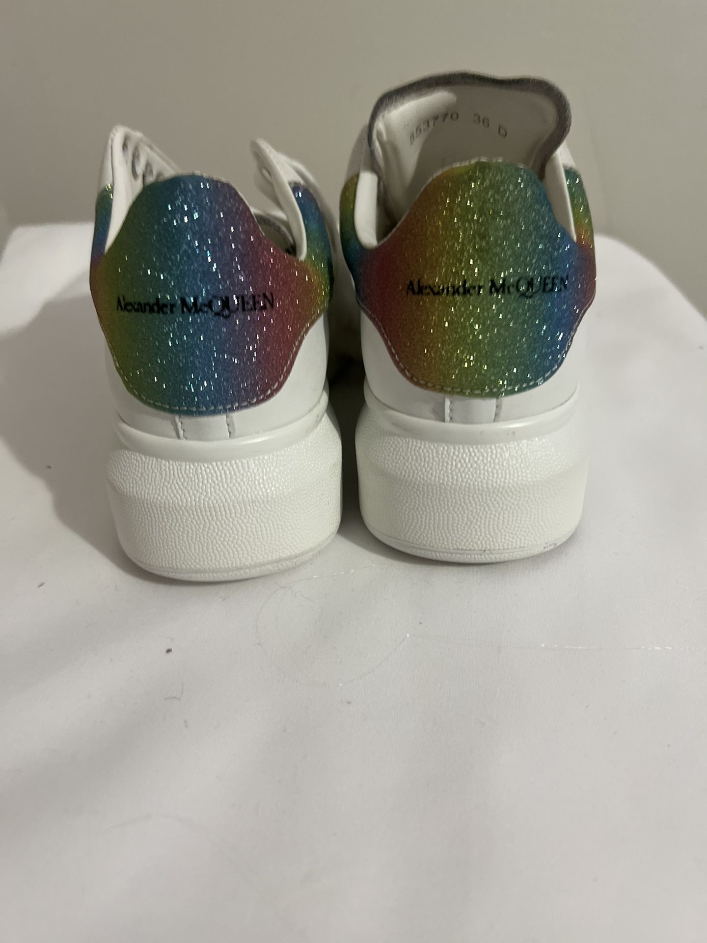 Size 5.5 - Alexander McQueen Oversized Sneaker White Multi W