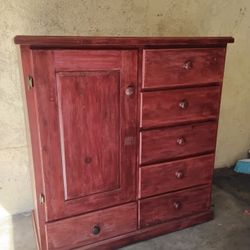 WOODEN DRESSER WITH CLOSET 