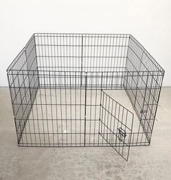 $44 (New in box) Foldable 30” tall x 24” wide x 8-panel pet playpen dog crate metal fence exercise cage play pen