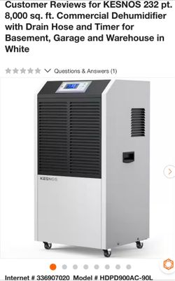 Kensnos PD900AC-90L Large Commercial Dehumidifier Filter for Space up to 8000 Sq. Ft