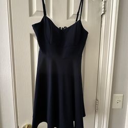 Back Laced Navy Blue Dress - Size Small