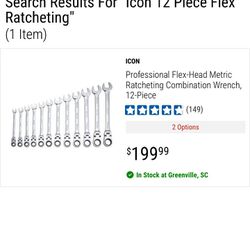 Icon Metric Ratcheting Flex Wrench Set