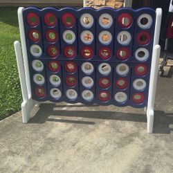 Jumbo 4-to-Score Giant Game Set, 4 in A Row for Kids and Adults (red, white, blue)