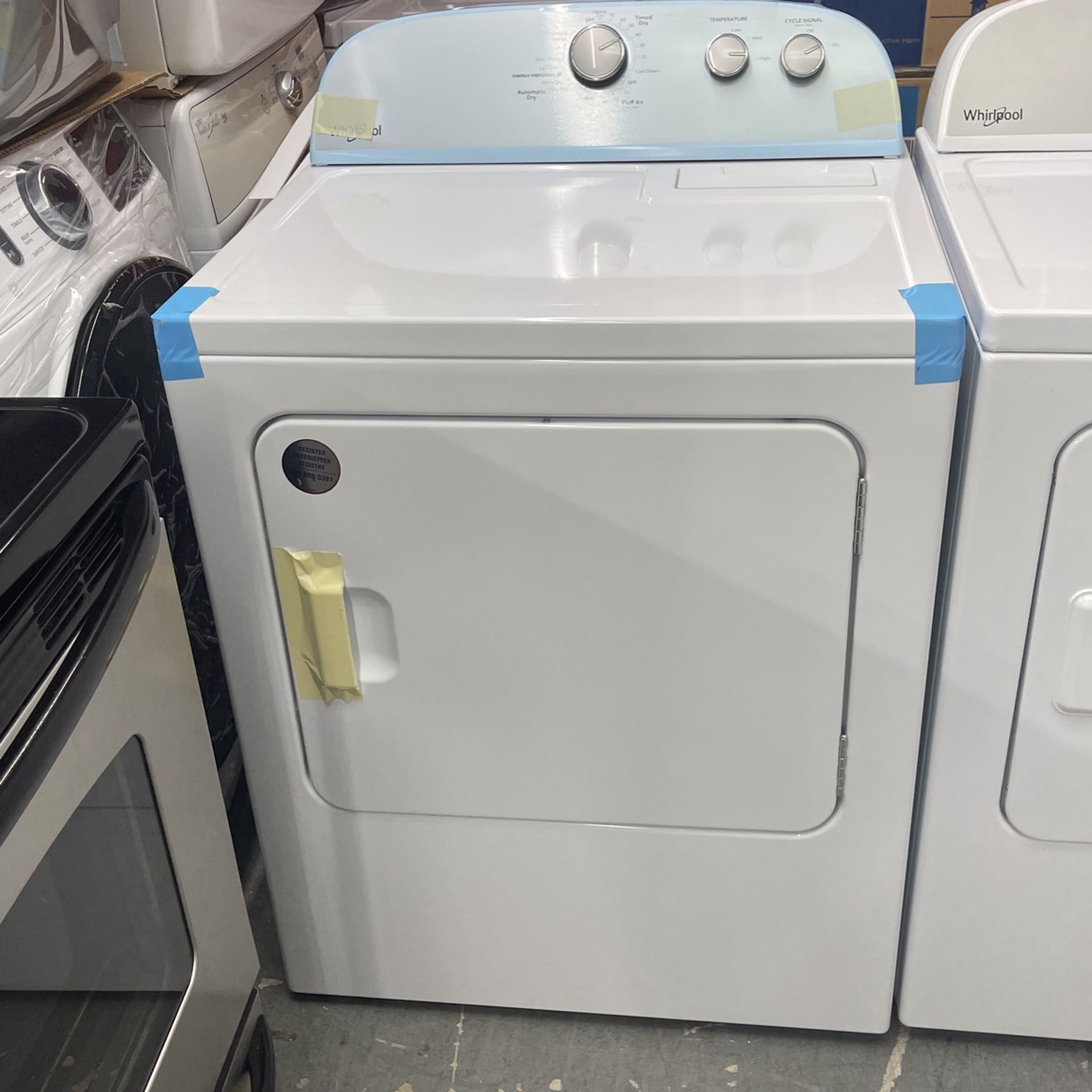New Scratch And Dent Whirlpool Dryer. 1 Year Warranty