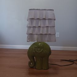 Antique Green Elephant Lamp 