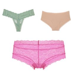 NWT Lace Thong, Lace Cheeky & Lace-waist Cheeky Victoria’s Secret size M