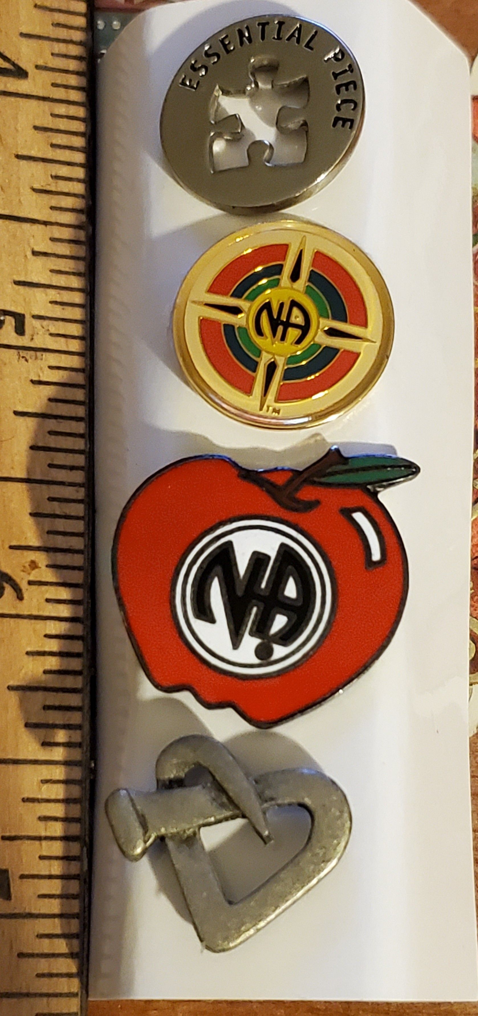 4 vintage recovery pins