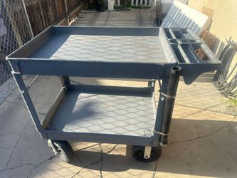 2-Shelf Utility Service Cart with Wheels