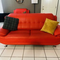 3 piece Retro Red Couches 