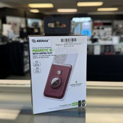 Burgundy Wallet AirTag Slot 