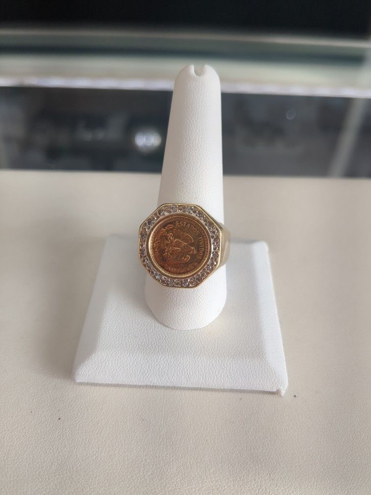 10k Gold Coin Ring 12.3 Grams Size 11 Layaway Available 10% Down If You Interested Please Ask For Maribel Thank You 