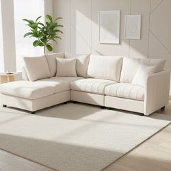 Fairbanks L-shaped Modular Sectional Sofa with Ottoman