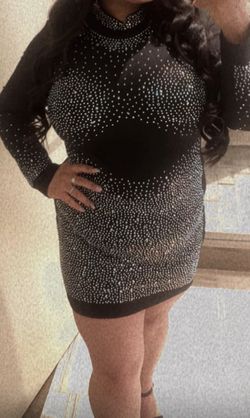 Rhinestone Black Dress