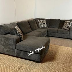Brand New | Smoke Gray U Shape Huge Cozy Deep Seating Modular Large Sectional Couch With Chaise| Ballinasloe| Delivery 🚚