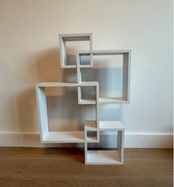 White Intersecting Cube Shelves $20