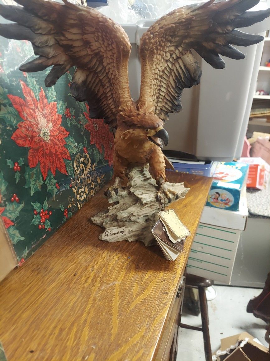 G. Armani Capodimonte Eagle Statue Italian