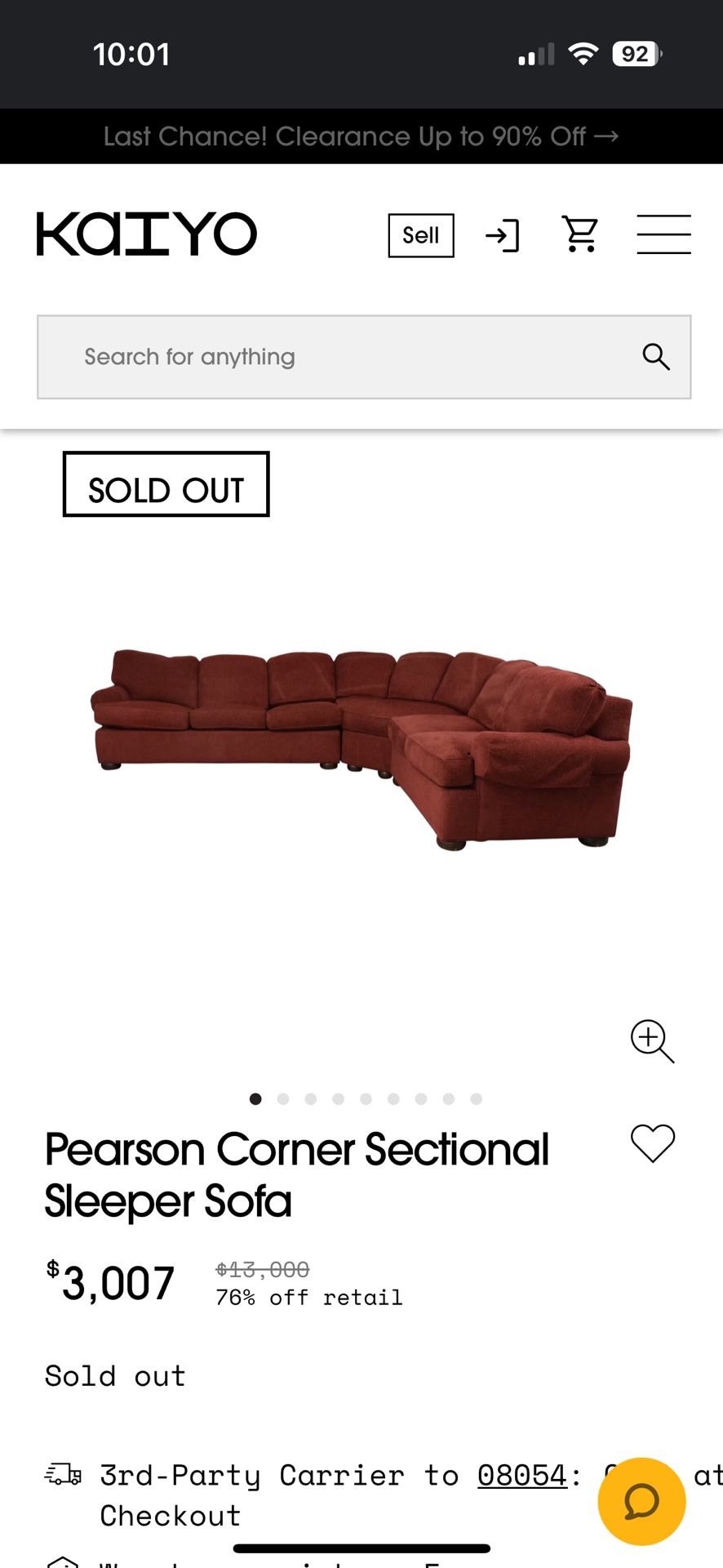 Free Delivery- Maroon Corner Sectional Couch - Wooden Legs