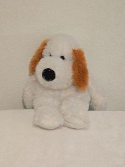 Fluffy Dog Plush Stuffed Animal White Brown