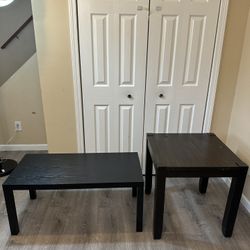 Wooden Coffee Table and Heavy Solid Wood End Table
