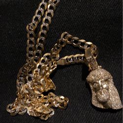 14k Gold Diamond Cut Cuban Chain 
