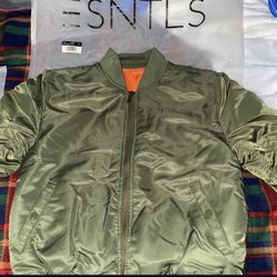 ESNTLS Olive Green Bomber Jacket XS