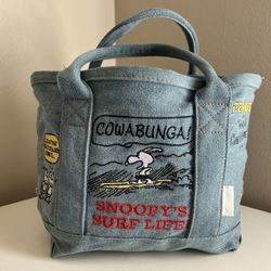 Women Snoopy Denim Tote Bag 