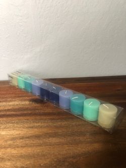 Scented candles in decorative box, set of 10