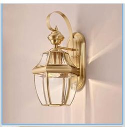 Wall Light European Modern Wall Lightd Brass Fixture with Clear Glass Light