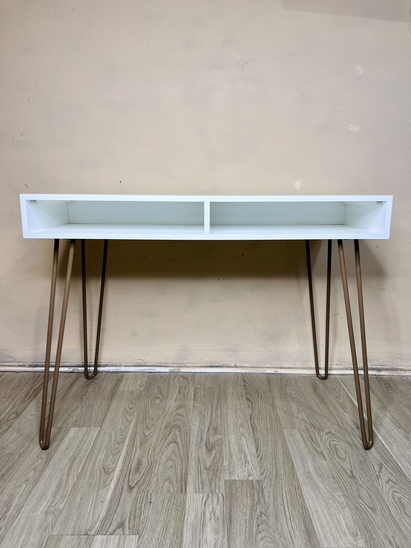 White Walnut Desk With Storage FURNITURE