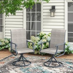 Outdoor Swivel Dining Armchairs (Set of 2)