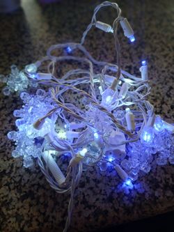 Snowflake LED String Lights White Wire