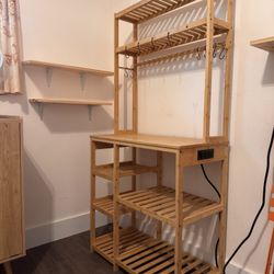 Bamboo Shelves with Outlet