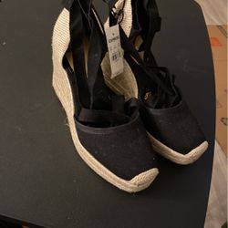 Woman’s Black Wedges- Size 7 Brand New!!!