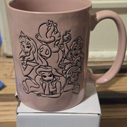 Disney Princess Mug Sketch Portrait Group Ceramic 17oz