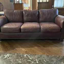 Hancock & Moore Leather sofa couch chair ottoman