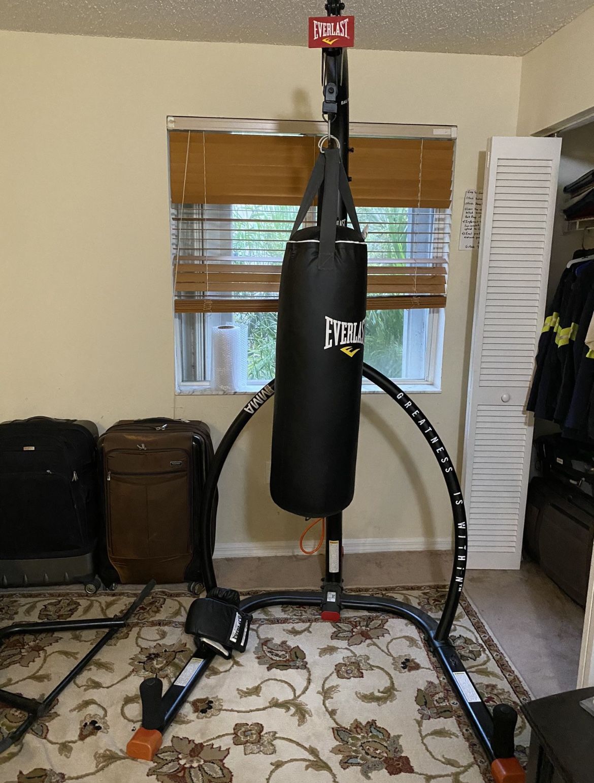 Punch Bag Bracket With Pull Up Bar Boxing Gear Everlast Punching