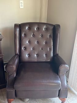 2 set brown reclining chairs