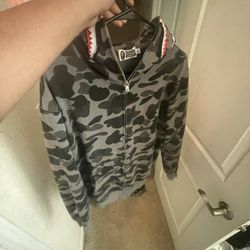 Black And Grey camo bape hoodie