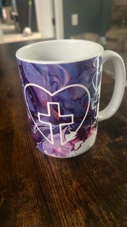 Purple Marble Print Ceramic Coffee Mug