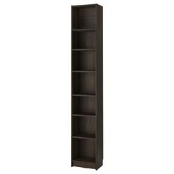 ikea'a Bookcase with height extension unit, dark-brown oak effect, 15 3/4x11x93 1/4 "