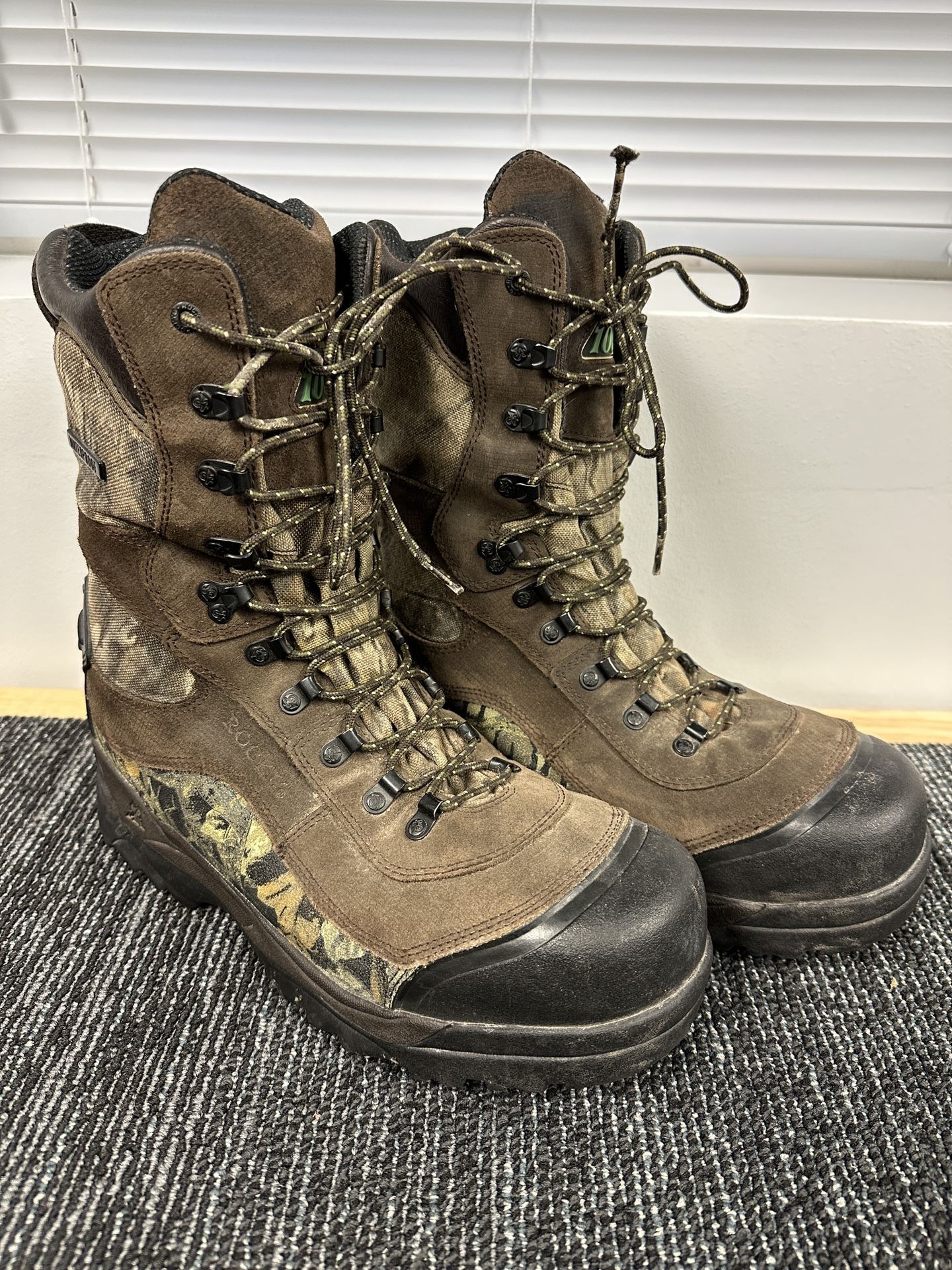 Rocky Camo Hunting Work Boots Size 12 1000 Grams Insulation