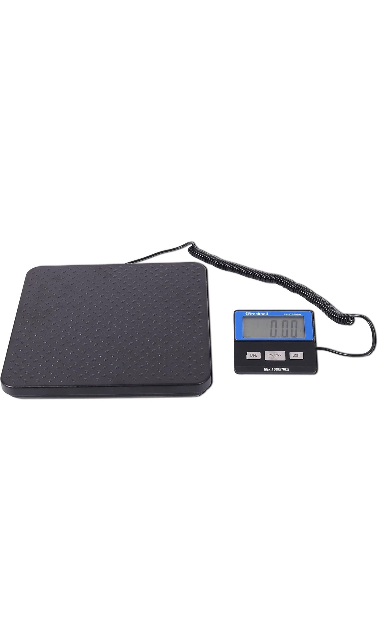 Brecknell Slim Heavy Duty Digital Shipping Postal Scale for Packages | 150 lb Capacity | Battery Operated Portal Scale