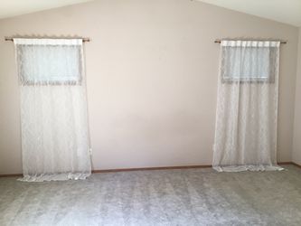 Two Beautiful Decorative Ikea Sheer White Curtain Panels 57” X 98”   Non-smoking Home 