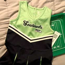 NEW WITH TAGS |  NFL Seattle Seahawks Toddler Cheerleader Dress  |  4T  |  Super Bowl 2026