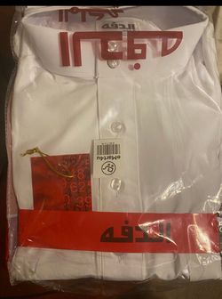 New Thob AlDafa Brand Men's White Abaya Long Sleeve Excellent Quality Size 56