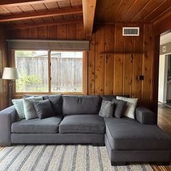 Gray-Blue Custom Sofa Sectional