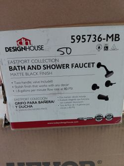 Design house bathtub and shower faucet set with valve in matte black