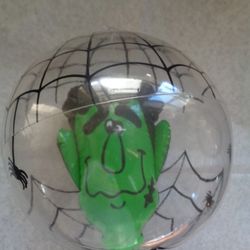 Vintage Frankenstein Halloween 9” Inflatable Ball with Head Inside