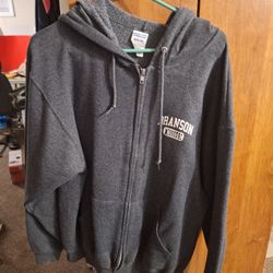 Christian Gray Hooded Zip Up Jacket Size Large-$20